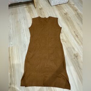 Sleeveless Brown Knit Dress